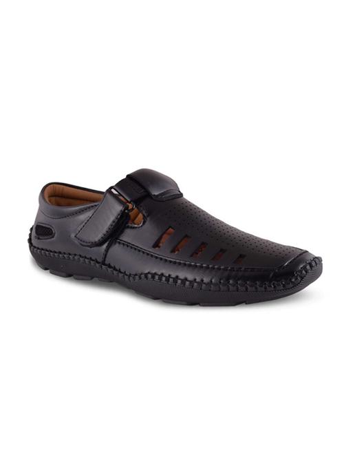 black slip on slippers - 17428738 - Standard Image - 1