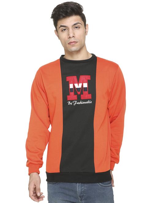 orange printed cut & sew sweatshirt - 17428755 - Standard Image - 1