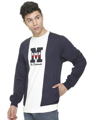 navy blue printed cut & sew sweatshirt - 17428758 - Standard Image - 2