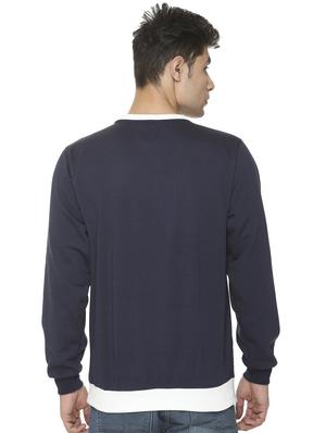 navy blue printed cut & sew sweatshirt - 17428758 - Standard Image - 3