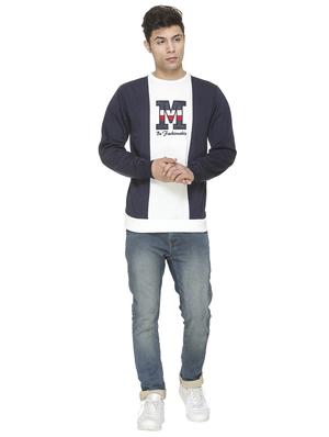 navy blue printed cut & sew sweatshirt - 17428758 - Standard Image - 4