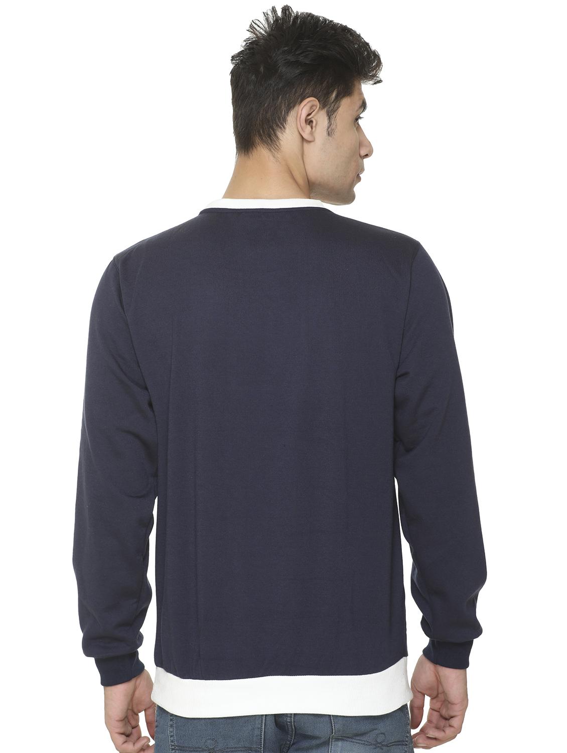 navy blue printed cut & sew sweatshirt - 17428758 - Zoom Image - 3