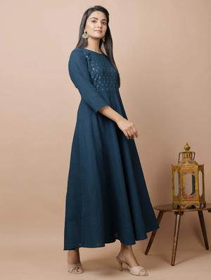 embellished anarkali kurta - 17428818 - Standard Image - 3
