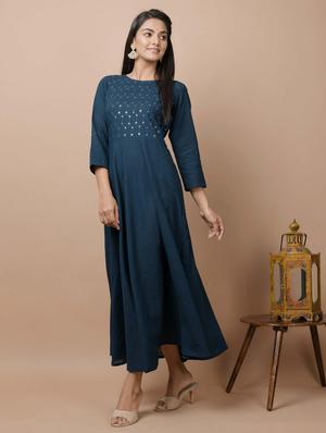 embellished anarkali kurta - 17428818 - Standard Image - 4