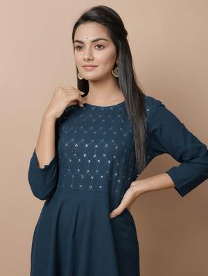 embellished anarkali kurta - 17428818 - Standard Image - 6