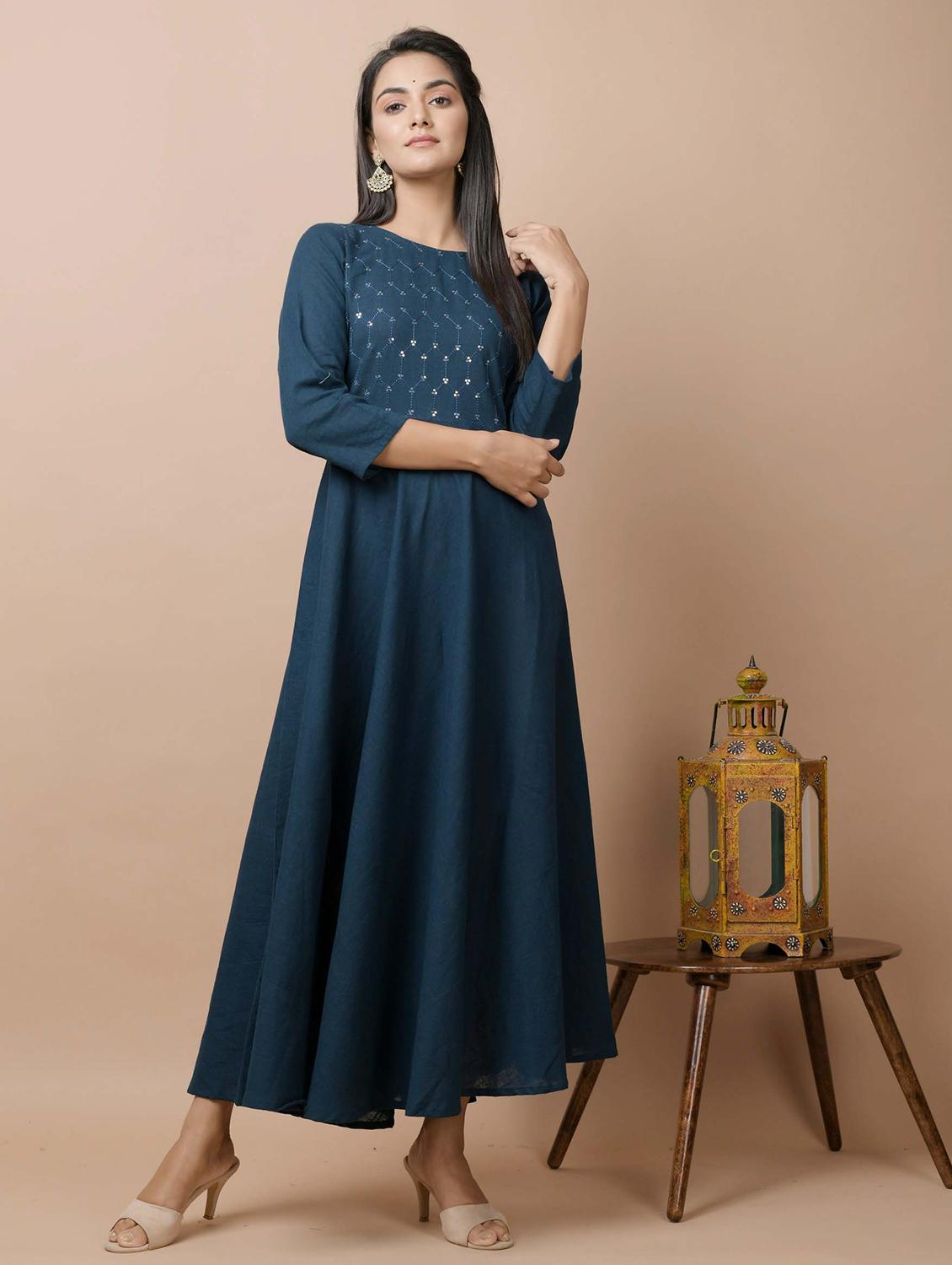 embellished anarkali kurta - 17428818 - Zoom Image - 1