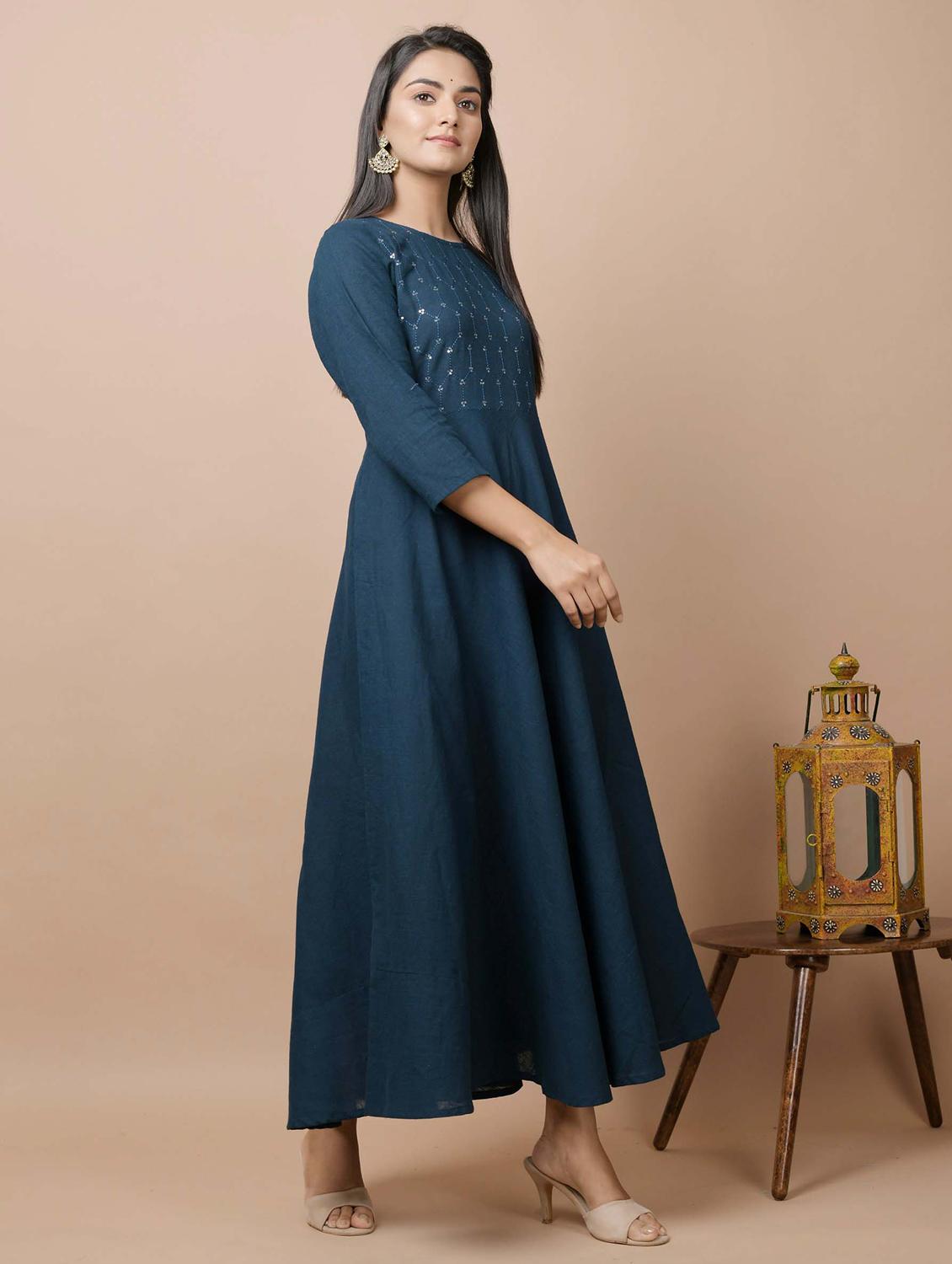embellished anarkali kurta - 17428818 - Zoom Image - 3