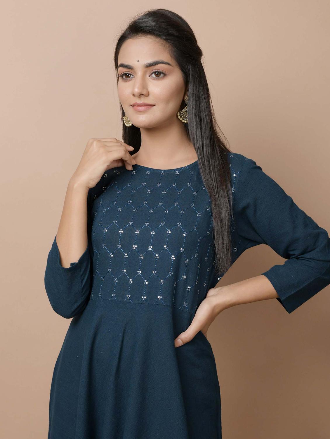 embellished anarkali kurta - 17428818 - Zoom Image - 6