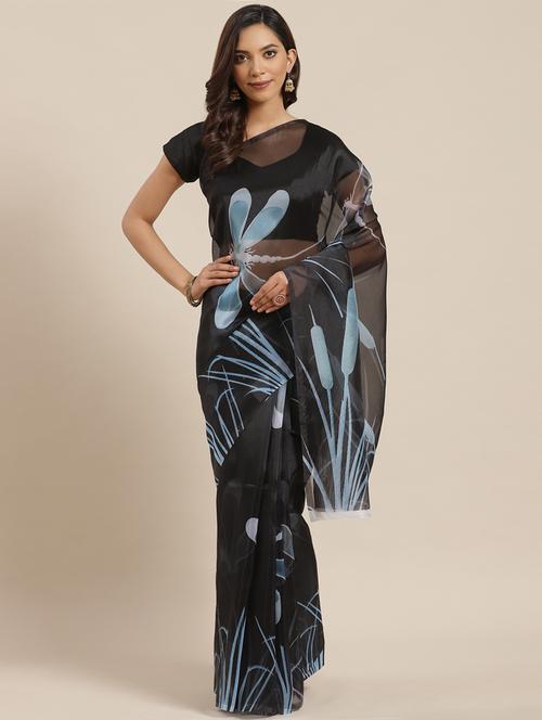 floral printed saree with blouse - 17429000 - Standard Image - 1