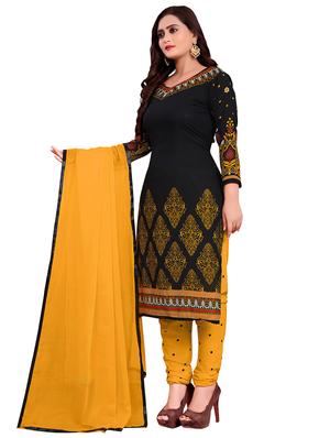 black crepe salwar suit unstitched - 17429113 - Standard Image - 2
