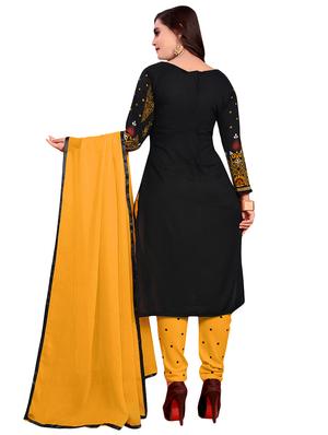 black crepe salwar suit unstitched - 17429113 - Standard Image - 3