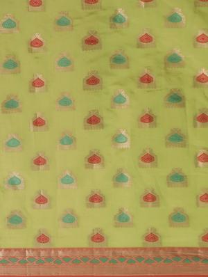 olive kanjivaram saree with blouse - 17429123 - Standard Image - 4