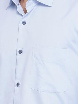 light blue solid formal shirt - 17429202 - Standard Image - 5