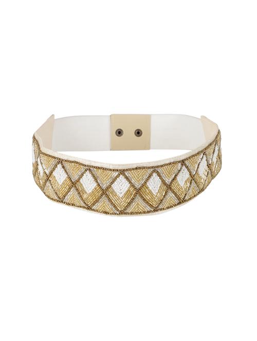 white embellished belt - 17429300 - Standard Image - 1