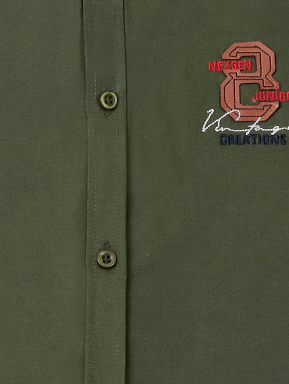 green cotton shirt - 17429383 - Zoom Image - 3