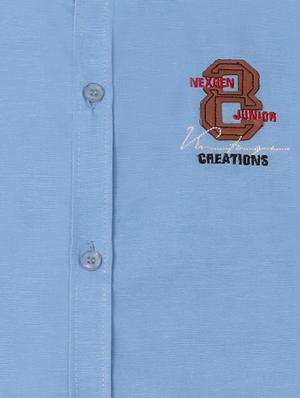 light blue cotton shirt - 17429385 - Standard Image - 3