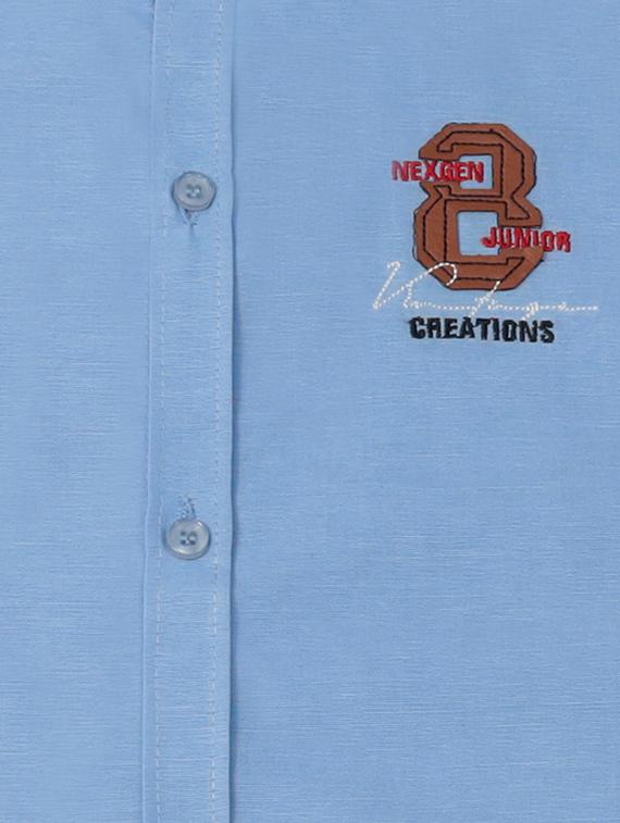 light blue cotton shirt - 17429385 - Zoom Image - 3