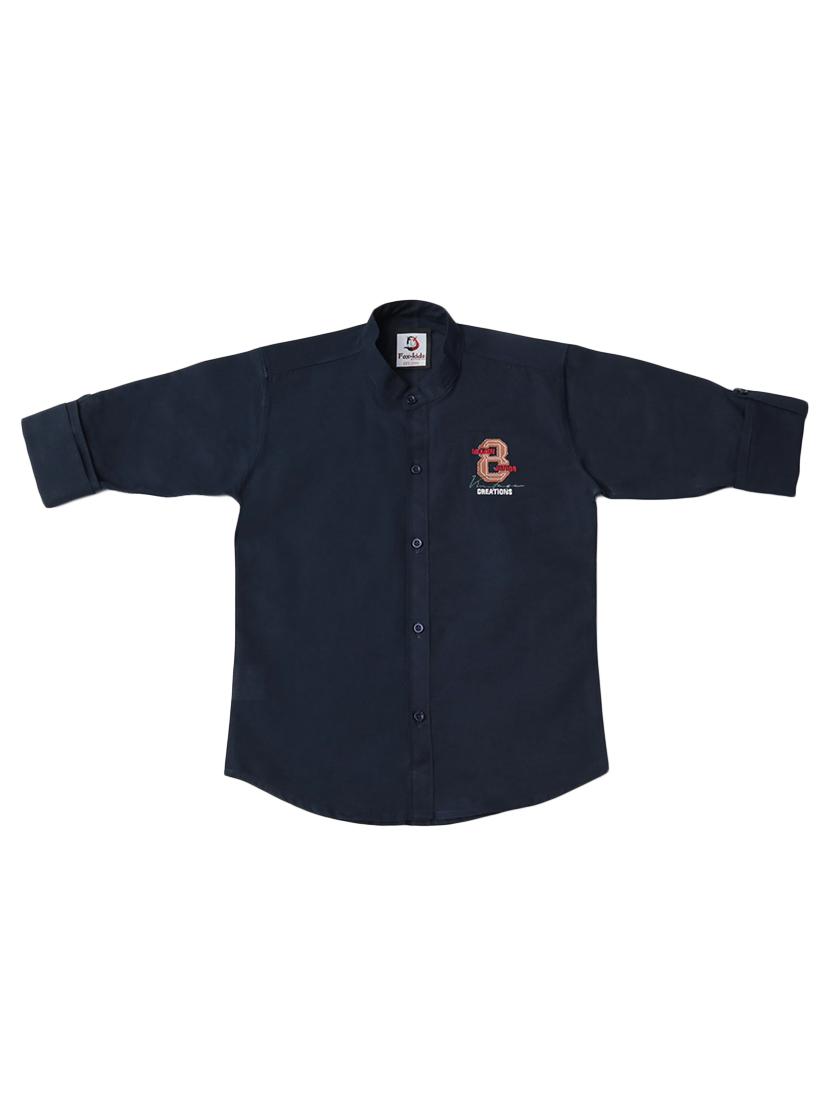 navy blue cotton shirt - 17429388 - Zoom Image - 1