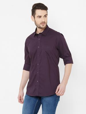 purple solid casual shirt - 17429763 - Standard Image - 2