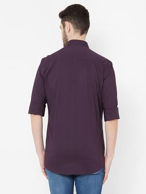 purple solid casual shirt - 17429763 - Standard Image - 3
