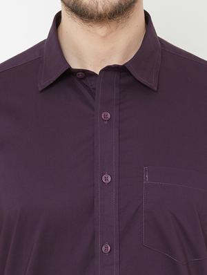purple solid casual shirt - 17429763 - Standard Image - 5