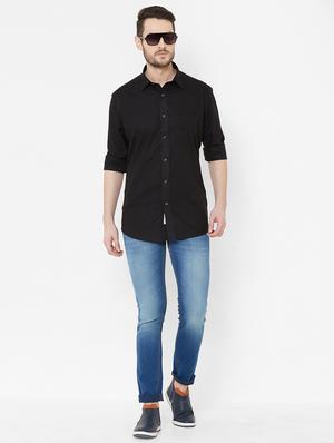 black solid casual shirt - 17429765 - Standard Image - 4