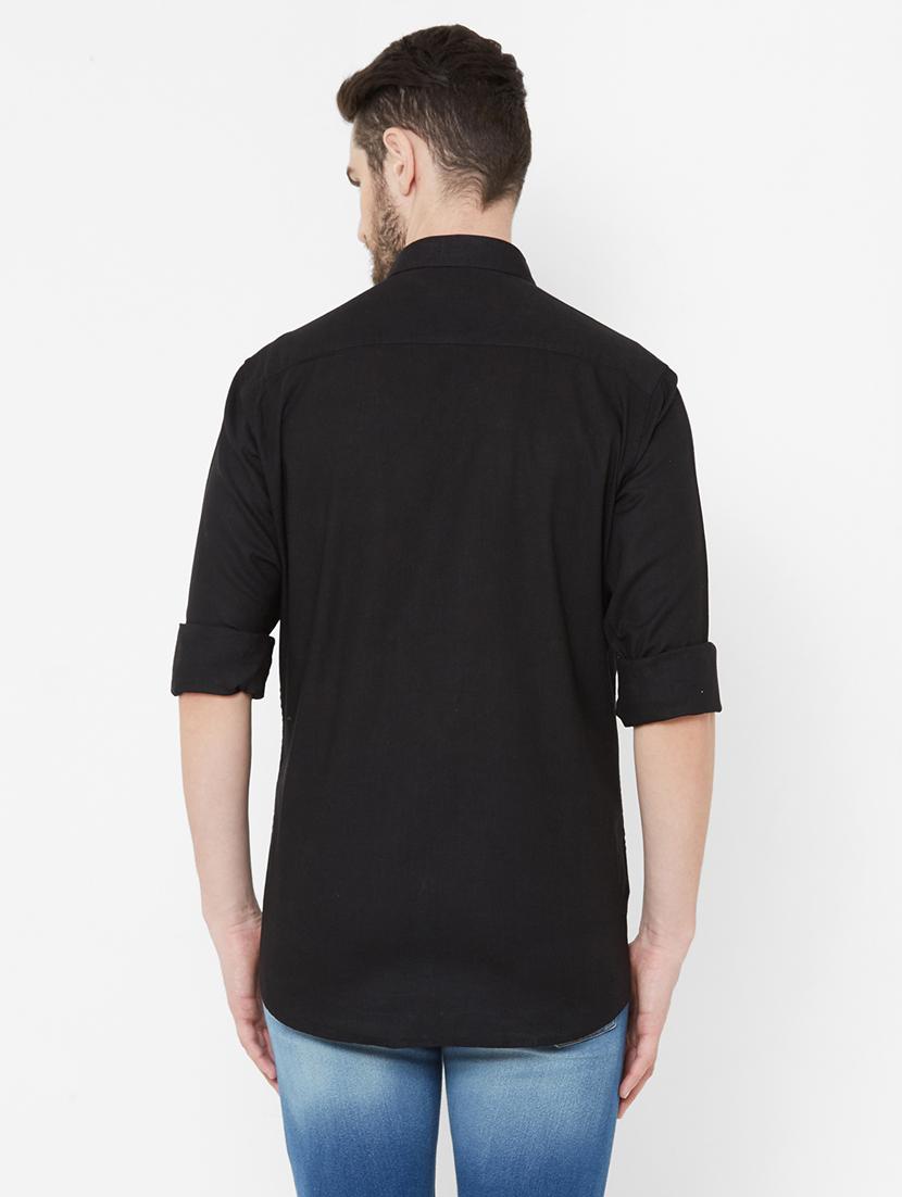black solid casual shirt - 17429765 - Zoom Image - 3