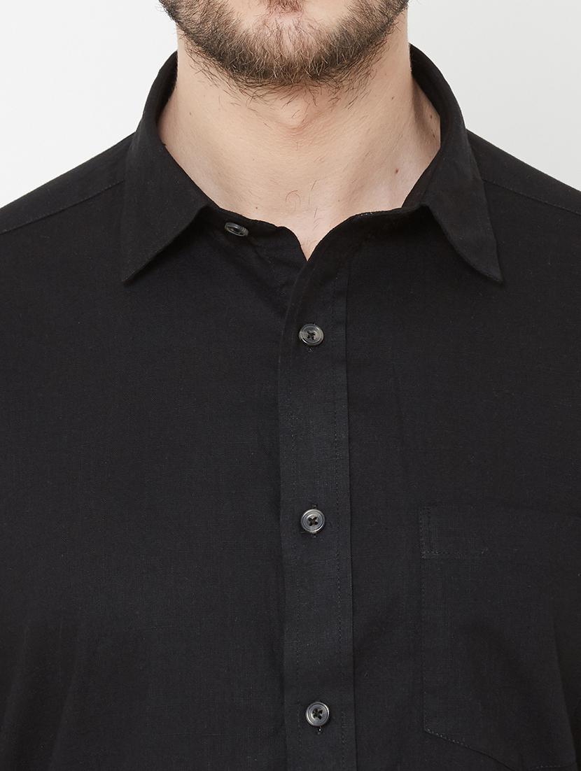 black solid casual shirt - 17429765 - Zoom Image - 5