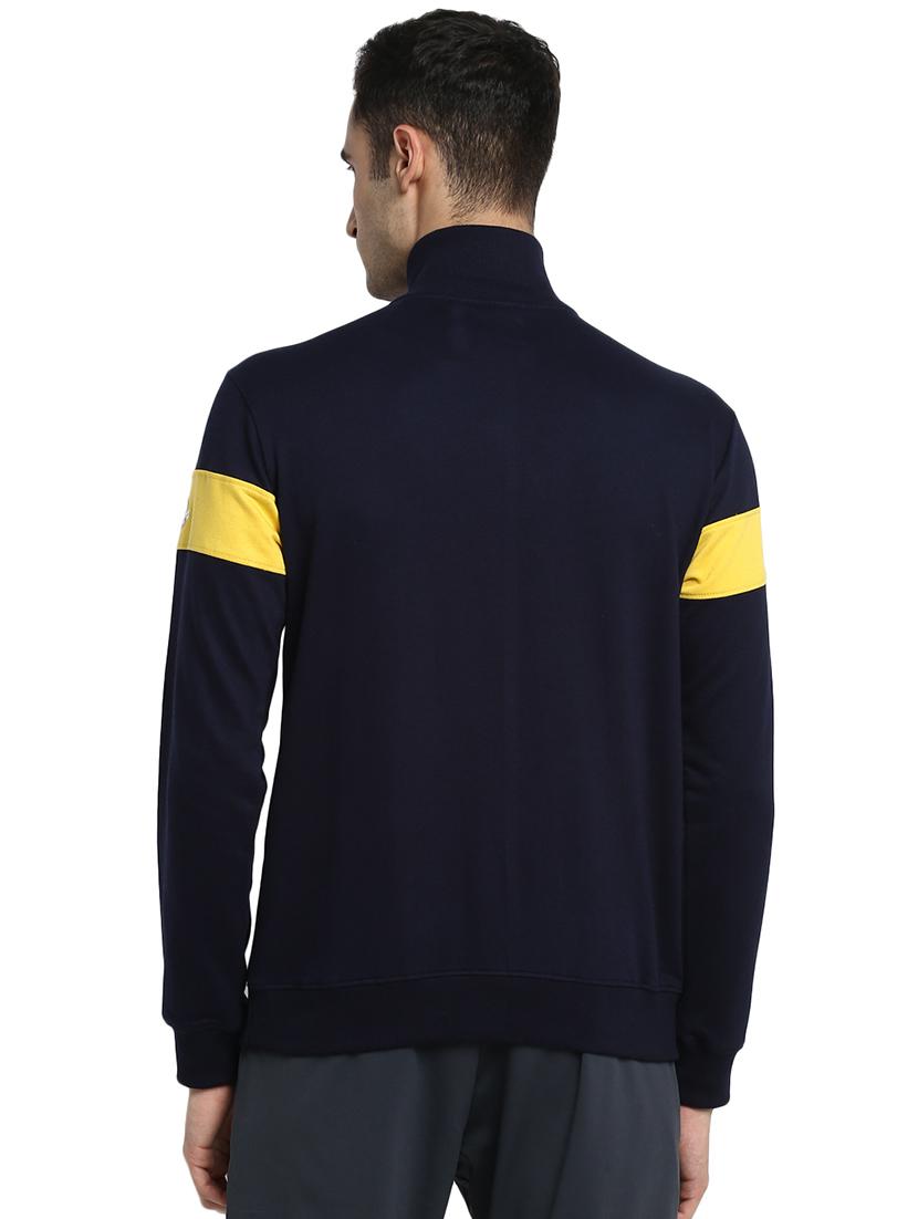 navy blue color block cut & sew sweatshirt - 17430157 - Zoom Image - 3