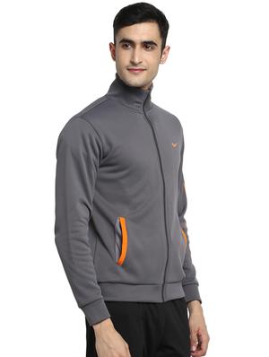 grey printed casual jacket - 17430168 - Standard Image - 2