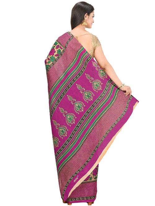 floral woven saree - 17430223 - Very Small Image - 1