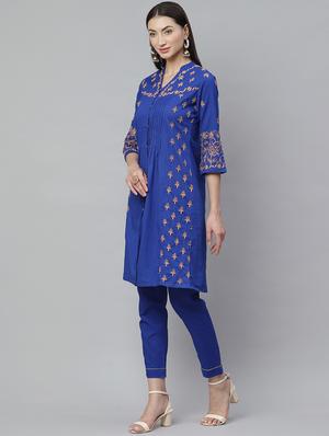 chikankari kurta pant set - 17430478 - Standard Image - 2