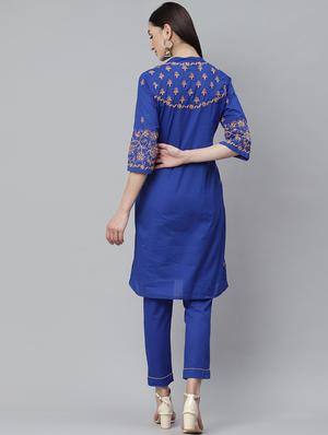chikankari kurta pant set - 17430478 - Standard Image - 3