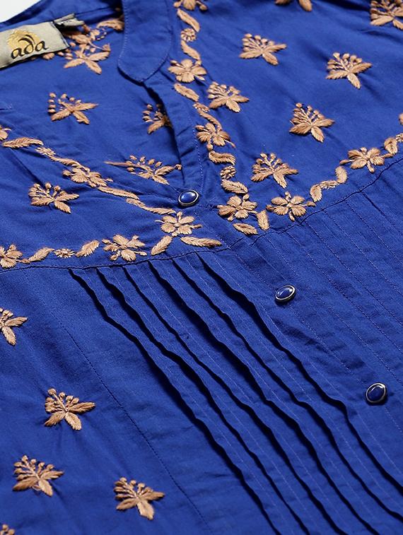 chikankari kurta pant set - 17430478 - Zoom Image - 4