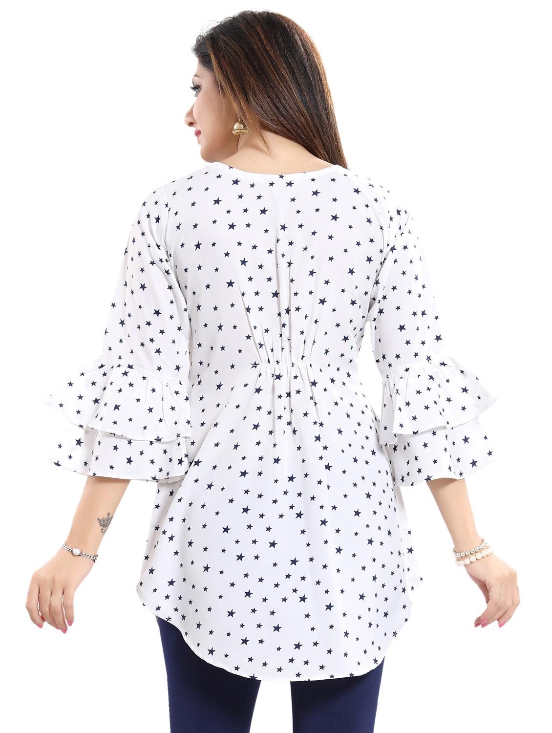 white printed a-line kurti - 17430739 - Zoom Image - 2