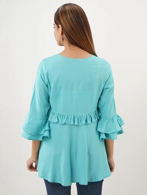 bell sleeved embellished top - 17431370 - Standard Image - 2