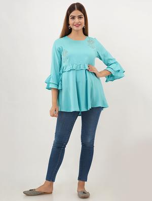 bell sleeved embellished top - 17431370 - Standard Image - 3