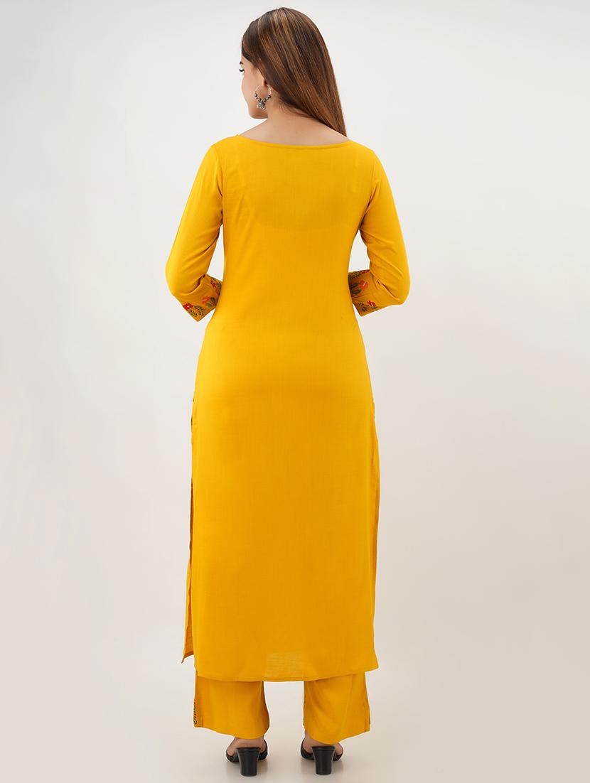 embroidered kurta palazzo set - 17431378 - Zoom Image - 3
