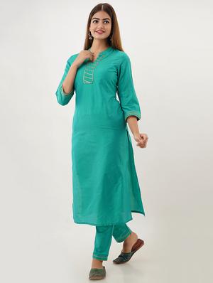 solid kurta pant set - 17431394 - Standard Image - 2