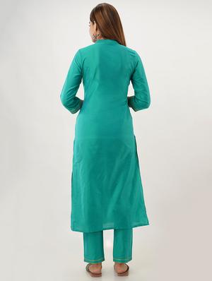 solid kurta pant set - 17431394 - Standard Image - 3