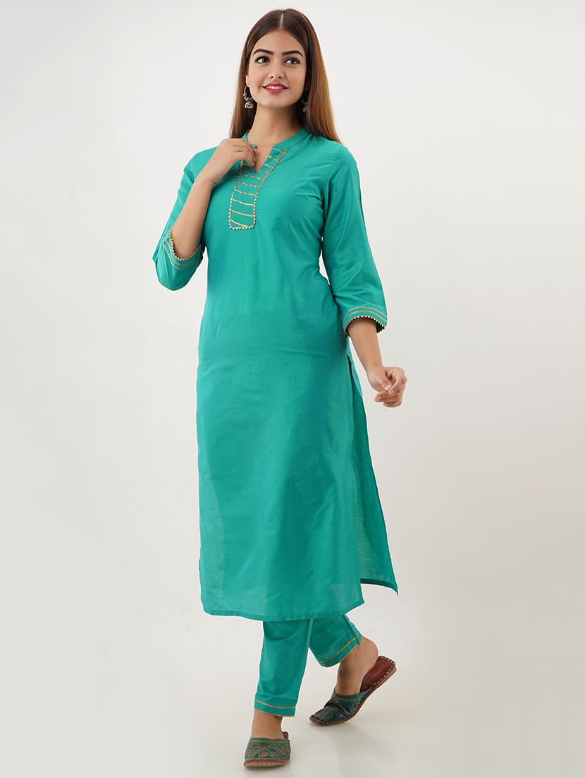 solid kurta pant set - 17431394 - Zoom Image - 2