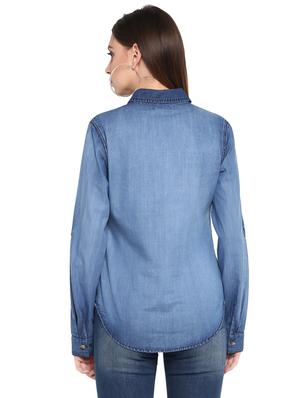 long sleeved denim shirt - 17431663 - Standard Image - 3