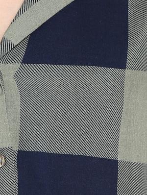 checkered woven crop shirt - 17431665 - Standard Image - 5