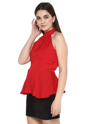 halter neck solid top - 17431681 - Standard Image - 2