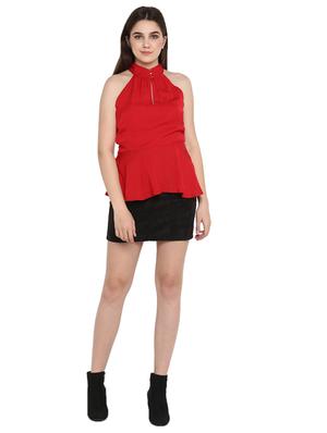 halter neck solid top - 17431681 - Standard Image - 4