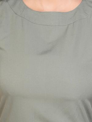 tie front solid a-line dress - 17431779 - Standard Image - 5