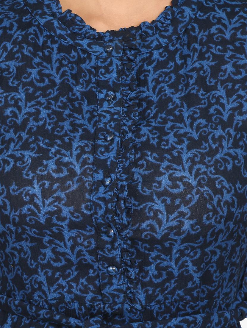 tie front printed a-line dress - 17431786 - Zoom Image - 4
