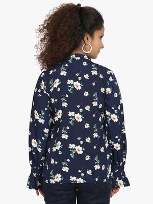 tie up neck floral top - 17431792 - Standard Image - 3