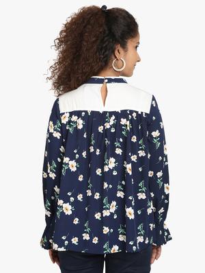 mock neck floral top - 17431795 - Standard Image - 3