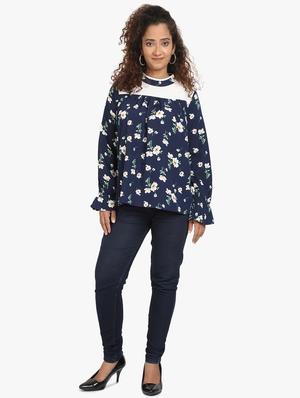 mock neck floral top - 17431795 - Standard Image - 4
